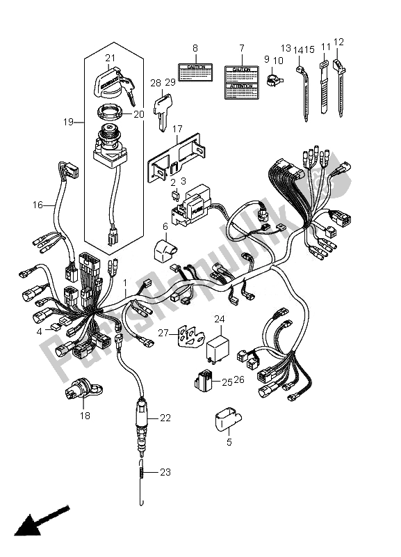 Tutte le parti per il Cablaggio Elettrico del Suzuki LT A 400 Kingquad 4X2 2010