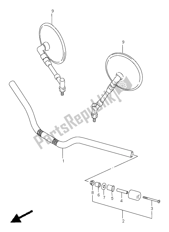 Tutte le parti per il Manubrio del Suzuki GSF 1200 Nssa Bandit 1998