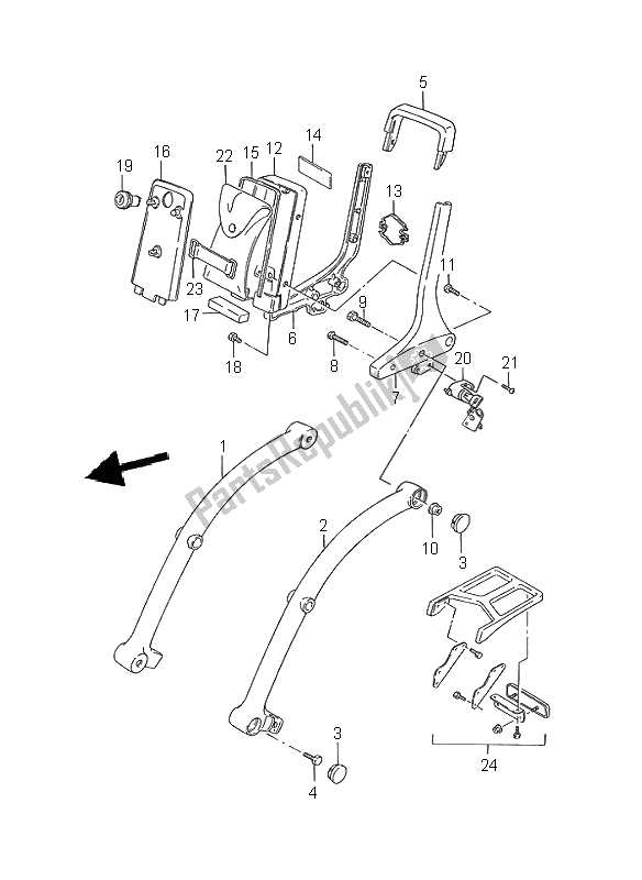 Tutte le parti per il Maniglia Per Passeggero del Suzuki VS 1400 Intruder 1995