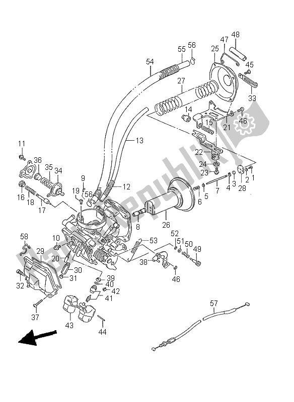 Toutes les pièces pour le Carburateur (avant) du Suzuki VS 1400 Intruder 1995