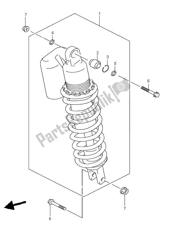 All parts for the Rear Shock Absorber (e24) of the Suzuki DR Z 400E 2001