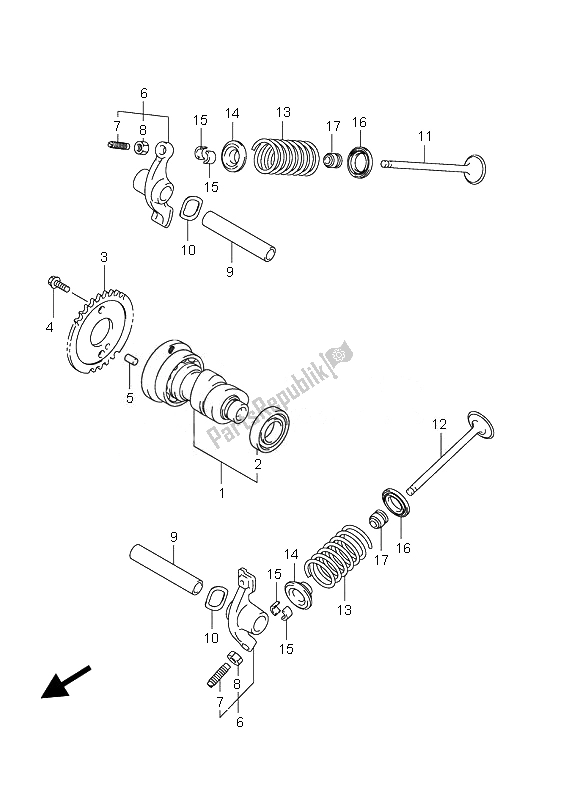 Toutes les pièces pour le Arbre à Cames Et Soupape du Suzuki UX 125 Sixteen 2010