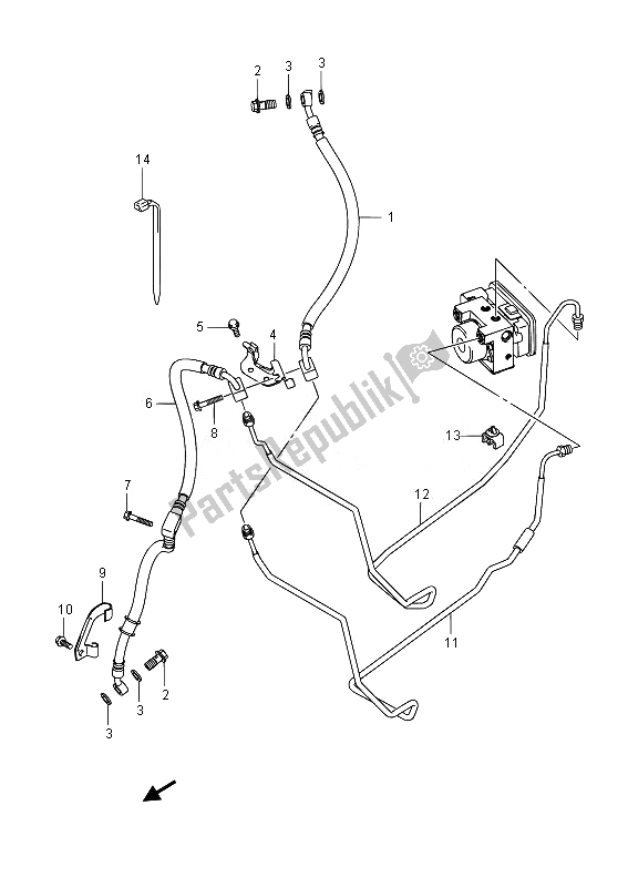 Todas as partes de Mangueira Do Freio Dianteiro (uh125a E19) do Suzuki UH 125A Burgman 2014