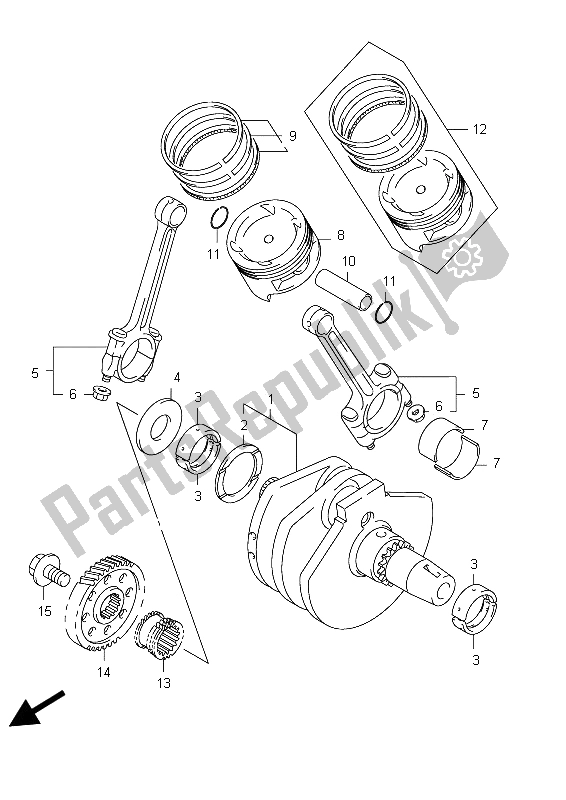 Todas las partes para Cigüeñal de Suzuki C 800 VL Intruder 2012