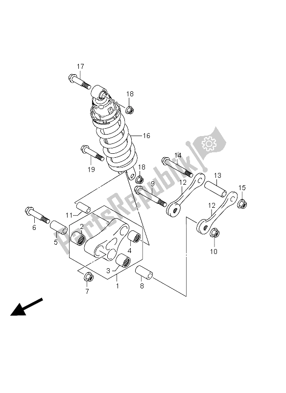 Tutte le parti per il Leva Del Cuscino Posteriore (gsr750a E21) del Suzuki GSR 750A 2012