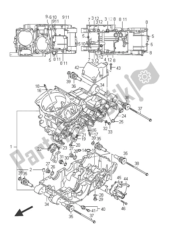 Todas las partes para Caja Del Cigüeñal de Suzuki C 1800R VLR 1800 Intruder 2011