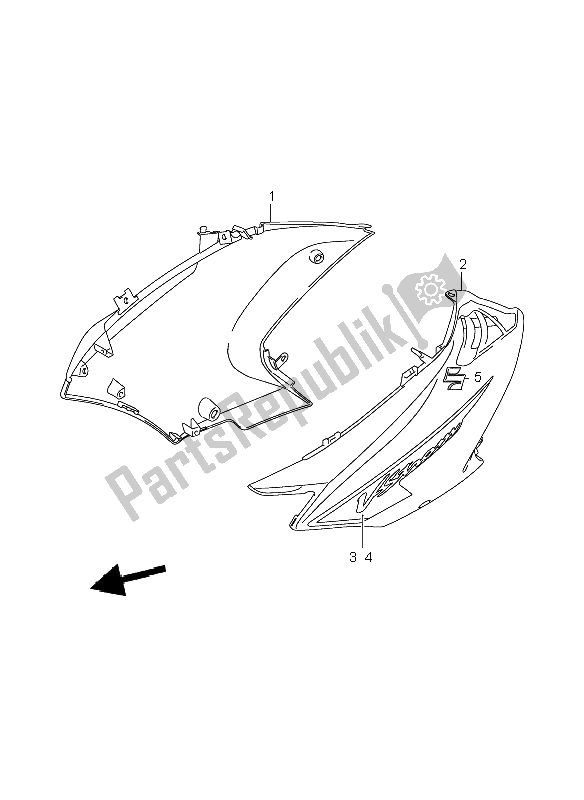 Todas as partes de Capota Lateral do Suzuki DL 650A V Strom 2008