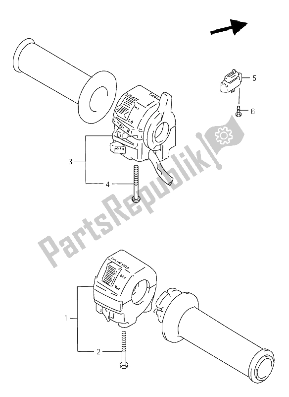 Tutte le parti per il Interruttore Maniglia del Suzuki RF 600R 1996