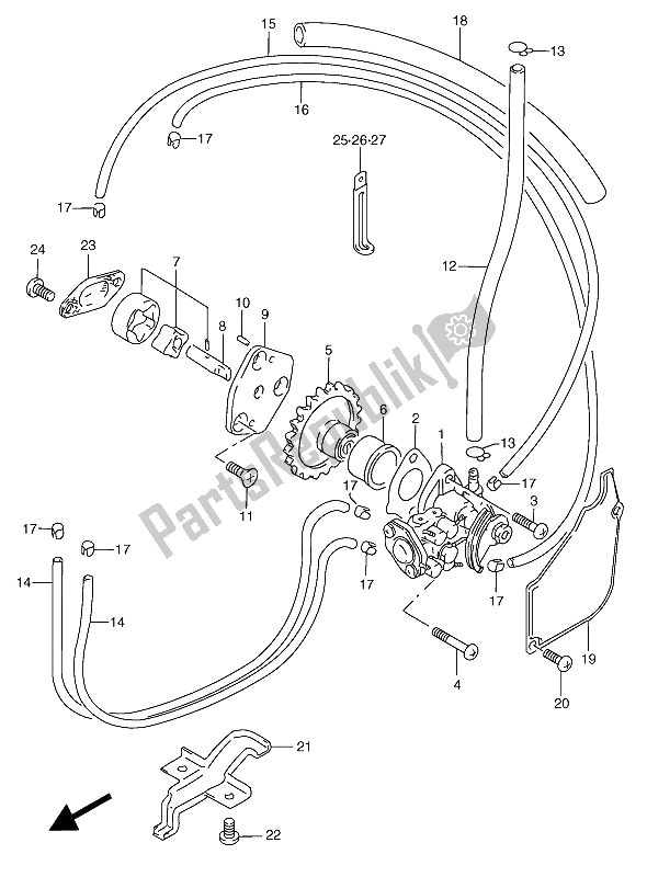 Todas as partes de Bomba De óleo do Suzuki RGV 250 1992