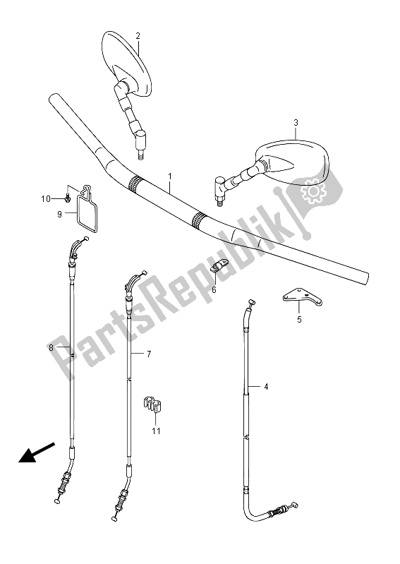 Tutte le parti per il Manubrio (vzr1800z E02) del Suzuki VZR 1800 NZR M Intruder 2012