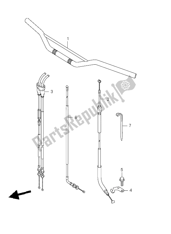 All parts for the Handlebar (e1) of the Suzuki DR Z 400E 2004