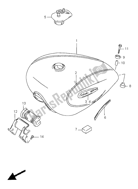 Wszystkie części do Zbiornik Paliwa Suzuki VS 1400 Intruder 1998