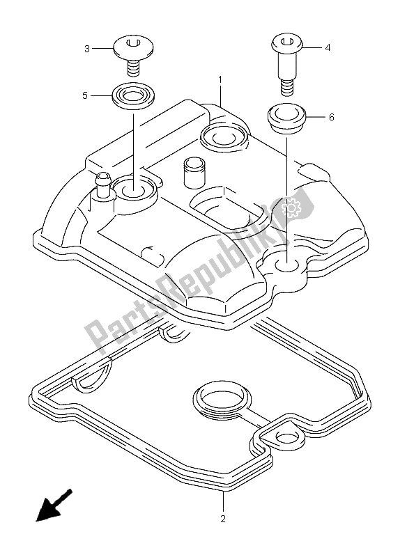 Todas las partes para Cubierta De Tapa De Cilindro de Suzuki DR Z 400E 2005