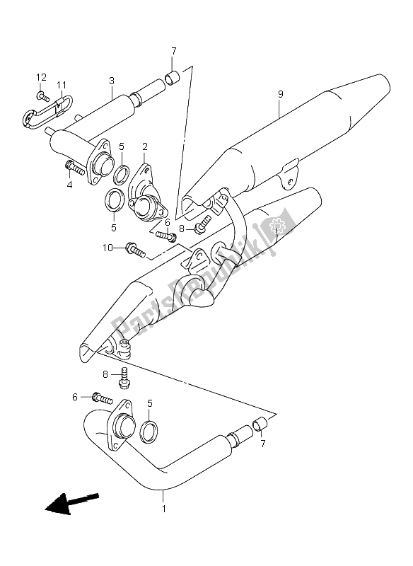 All parts for the Muffler of the Suzuki VL 250 Intruder 2001