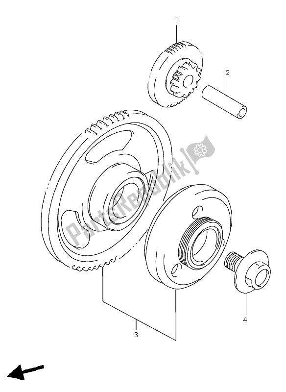 Alle onderdelen voor de Starterkoppeling van de Suzuki GSF 600N Bandit 1997