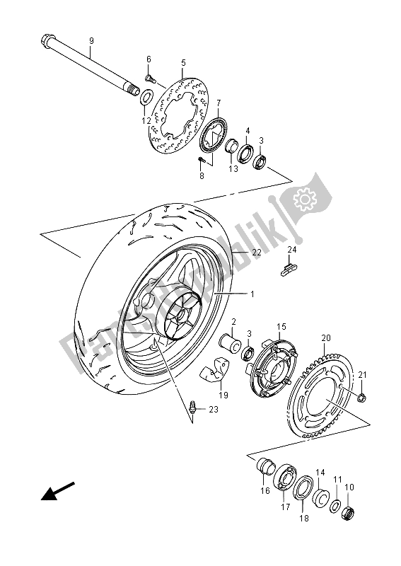 Tutte le parti per il Ruota Posteriore (gsr750a) del Suzuki GSR 750A 2015