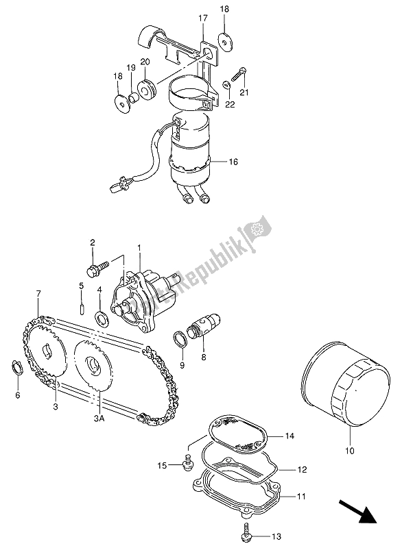 Toutes les pièces pour le Pompe à Huile Et Pompe à Carburant du Suzuki VS 800 GL Intruder 1993