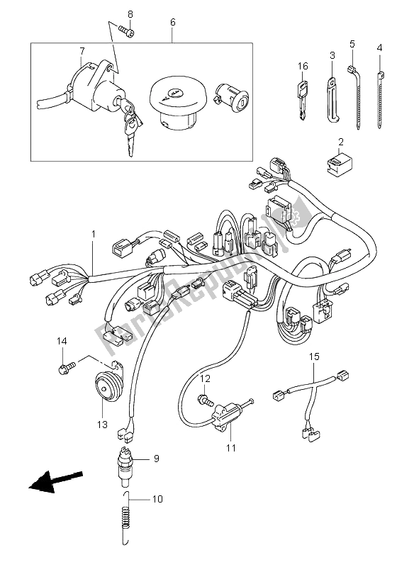 All parts for the Wiring Harness of the Suzuki VL 125 Intruder 2003