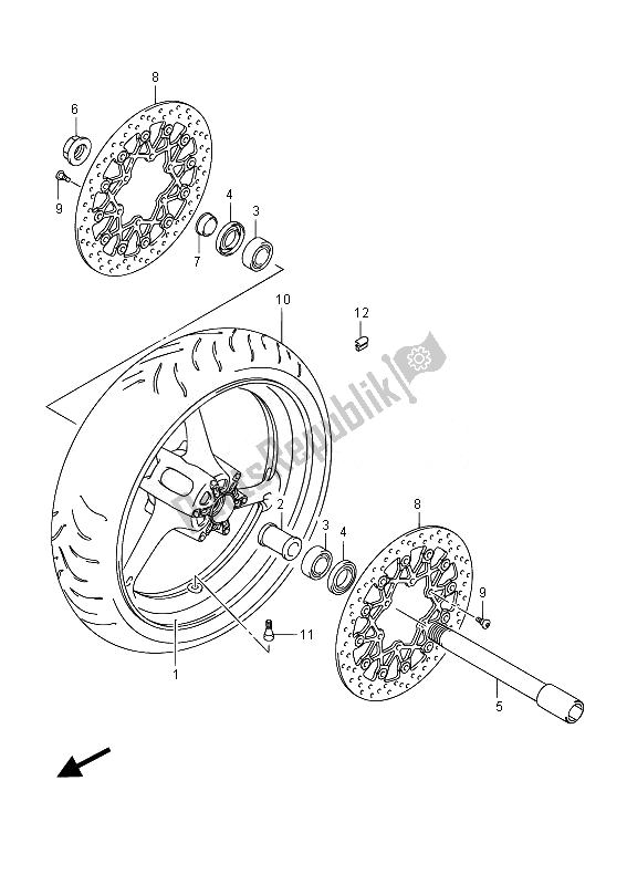 Toutes les pièces pour le Roue Avant du Suzuki GSX R 1000Z 2014