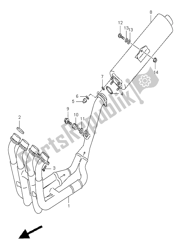 Tutte le parti per il Silenziatore del Suzuki GSX R 600 2002