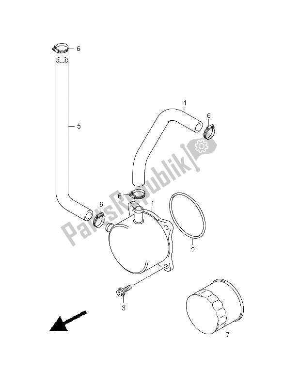 All parts for the Oil Cooler of the Suzuki GSX R 600 2008