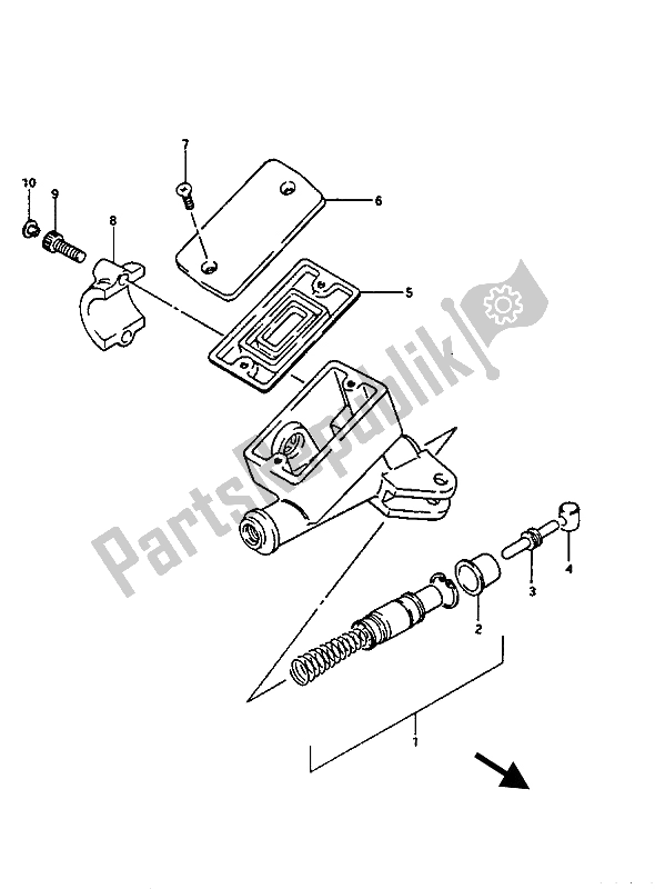 Alle onderdelen voor de Koppeling Hoofdremcilinder van de Suzuki GV 1400 Gdgcgt 1986