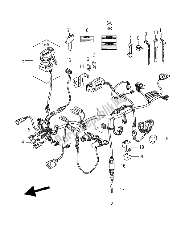 All parts for the Wiring Harness of the Suzuki LT A 400 Eiger 4X2 2004