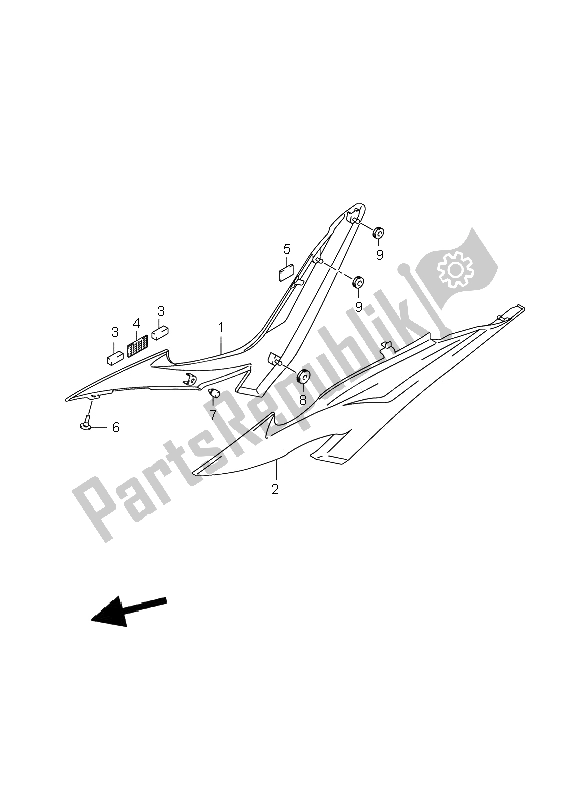 All parts for the Frame Cover of the Suzuki GSR 600A 2009