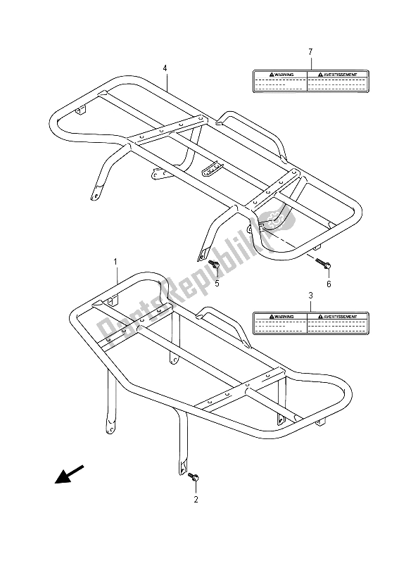 All parts for the Carrier of the Suzuki LT F 400F Kingquad FSI 4X4 2015