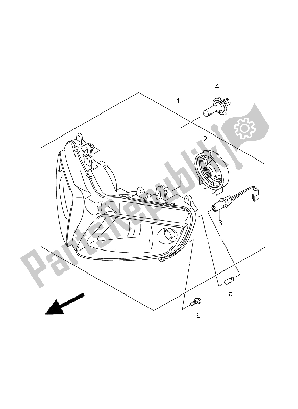 All parts for the Headlamp (sv650s-sa-su-sua) of the Suzuki SV 650 Nsnasa 2009