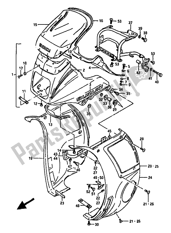 Tutte le parti per il Cowling (gsx550eff) del Suzuki GSX 550 1985