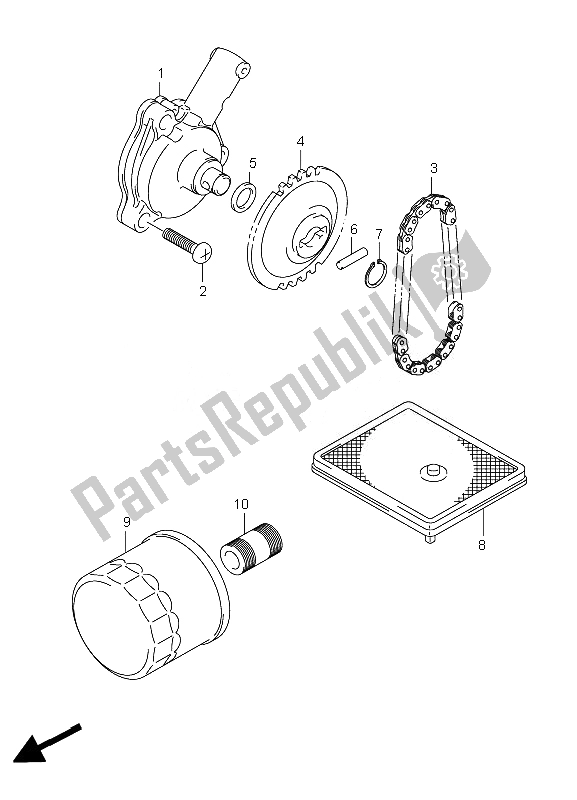 Tutte le parti per il Pompa Dell'olio del Suzuki LT A 750 XZ Kingquad AXI 4X4 2010