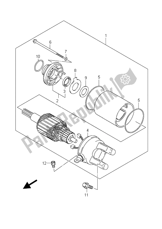 Tutte le parti per il Motore Di Avviamento del Suzuki Burgman AN 400 AZA 2009