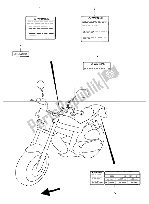 All parts for the Label of the Suzuki TR 50S Street Magic 1999