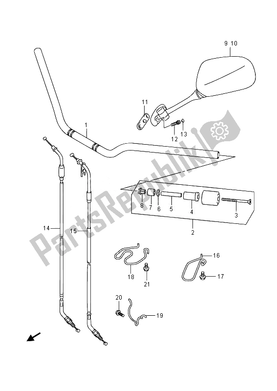 All parts for the Handlebar of the Suzuki GSF 1250 SA Bandit 2014