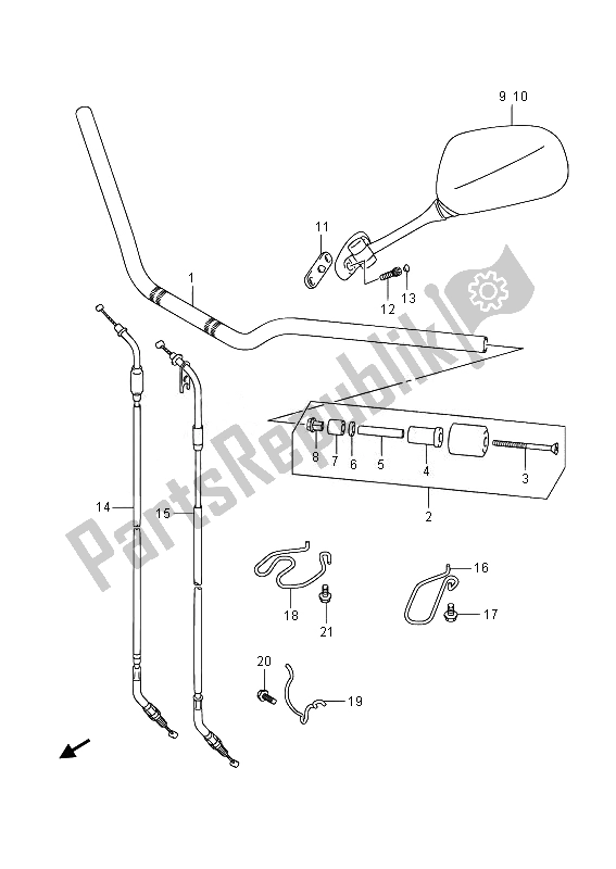 Todas las partes para Manillar de Suzuki GSF 1250 SA Bandit 2014