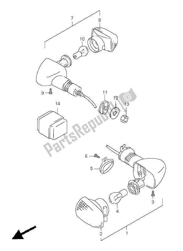 Wszystkie części do Kierunkowskaz Suzuki XF 650 Freewind 1997