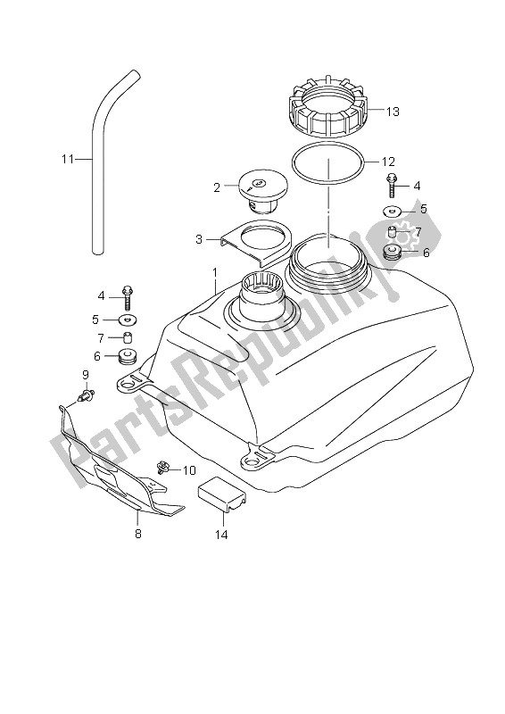 All parts for the Fuel Tank of the Suzuki UH 200 Burgman 2009