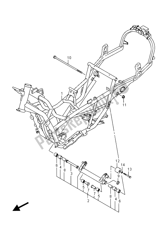 Alle onderdelen voor de Frame (an400a E19) van de Suzuki Burgman AN 400 AZA 2015