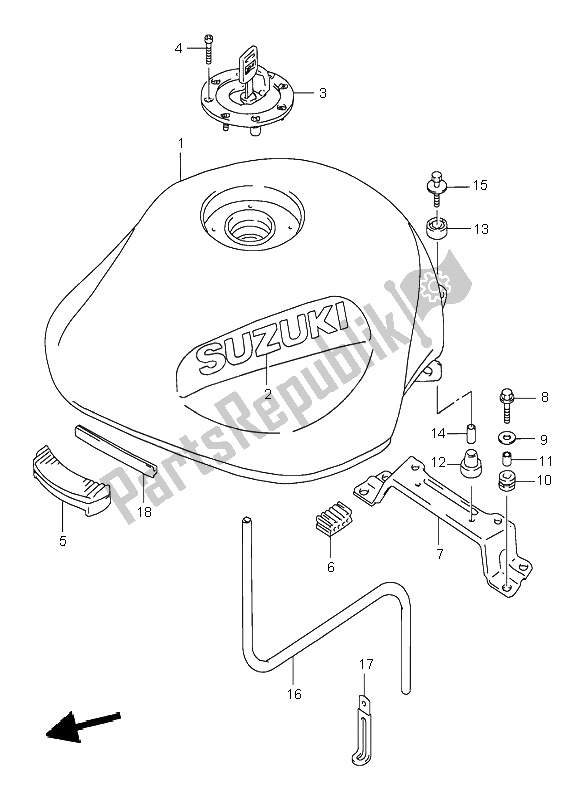 Wszystkie części do Zbiornik Paliwa Suzuki GSF 600S Bandit 1996