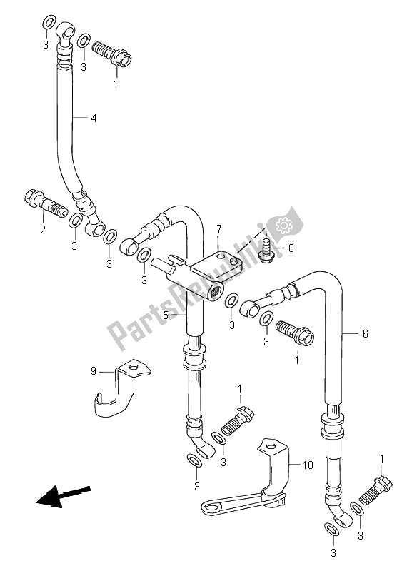 Tutte le parti per il Tubo Freno Anteriore del Suzuki RF 900R 1995