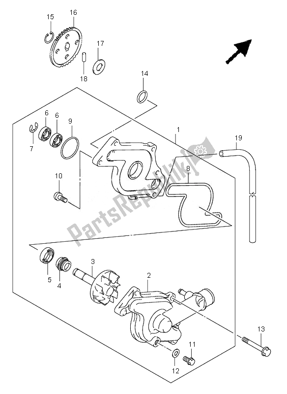 Alle onderdelen voor de Waterpomp van de Suzuki SV 650 Nsnasa 2007