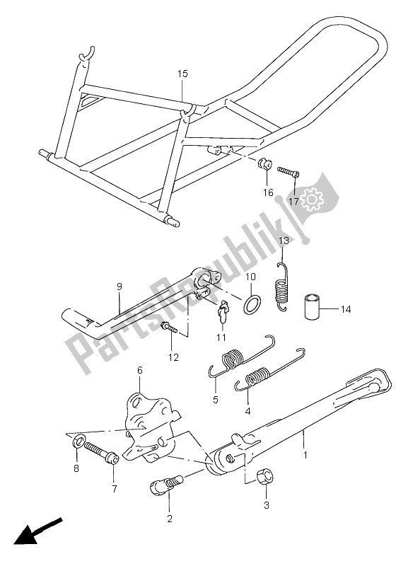 All parts for the Stand of the Suzuki GSX R 750 1997