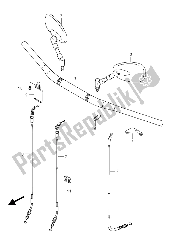 Tutte le parti per il Manubrio (vzr1800zuf E19) del Suzuki VZR 1800 NZR M Intruder 2012