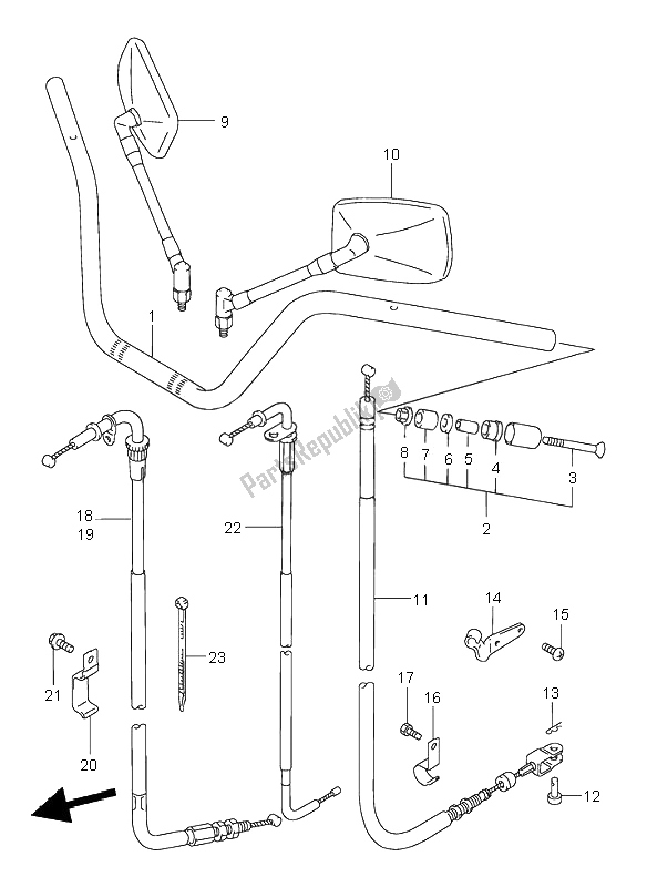 All parts for the Handlebar of the Suzuki GZ 250 Marauder 2000