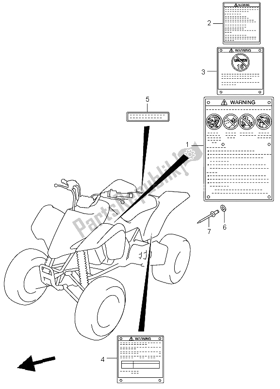 Wszystkie części do Etykieta Suzuki LT Z 400 Quadsport 2006