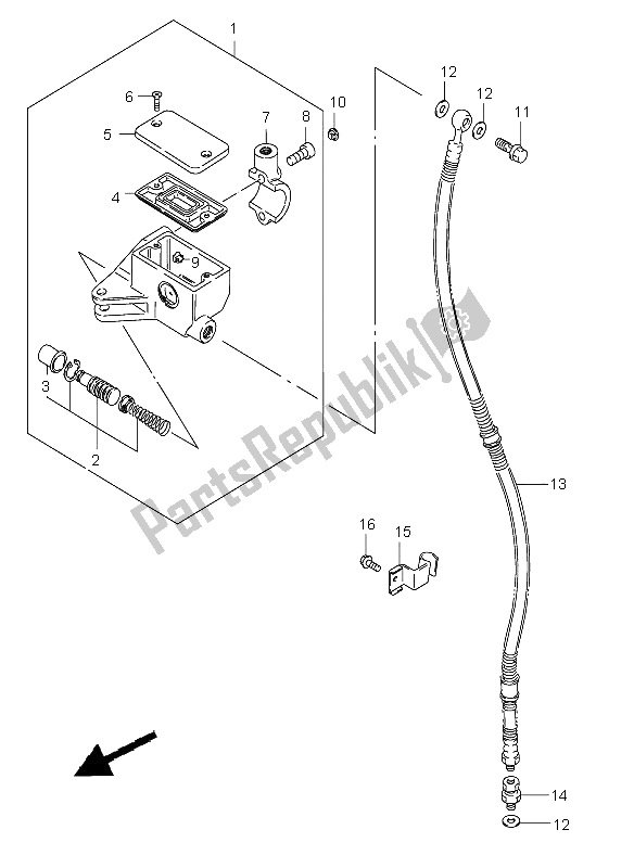 Tutte le parti per il Pompa Freno Anteriore del Suzuki VS 800 Intruder 2003