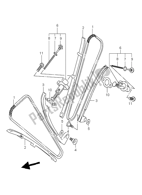 Tutte le parti per il Catena A Camme del Suzuki VL 125 Intruder 2001