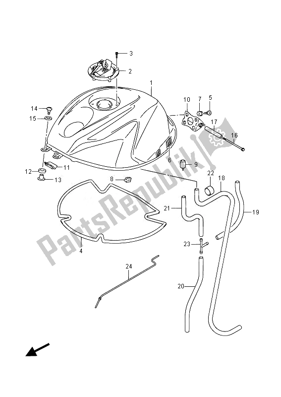 All parts for the Fuel Tank (gsx-r750uf) of the Suzuki GSX R 750 2014