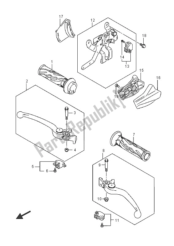 All parts for the Handle Lever (an650) of the Suzuki AN 650Z Burgman Executive 2016